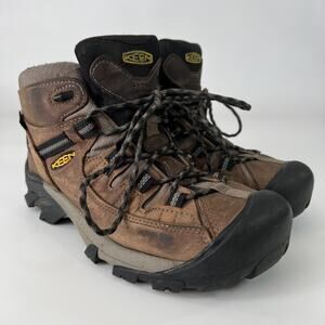 KEEN Targhee II Mid Waterproof Mens US Sz 8 Leather Textile Hiking Boots 1008418
